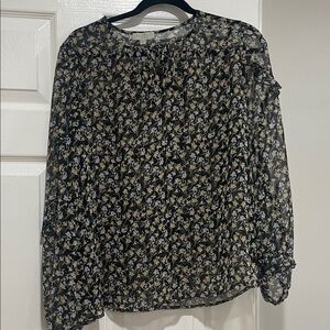 Elegant Floral Sheer Blouse